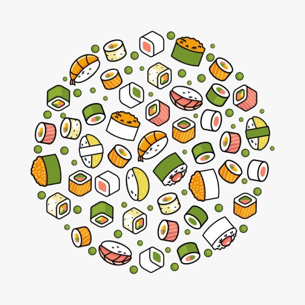 grafica con sushi misti