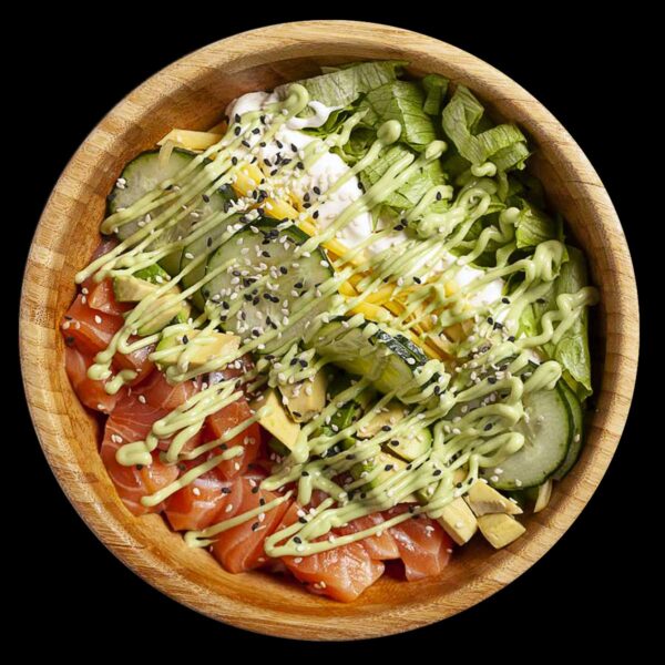 Poke bowl con salmone