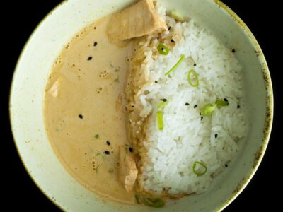 Riso con salmone al curry rosso