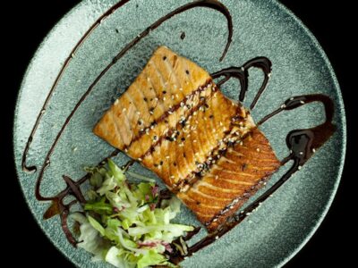 Filetto di salmone griglia teppanyaki
