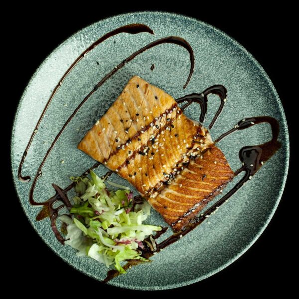 Filetto di salmone griglia teppanyaki