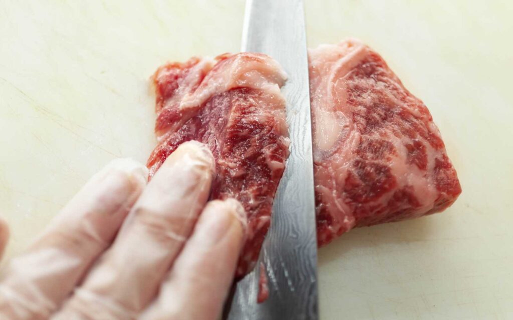 taglio carne giapponese wagyu